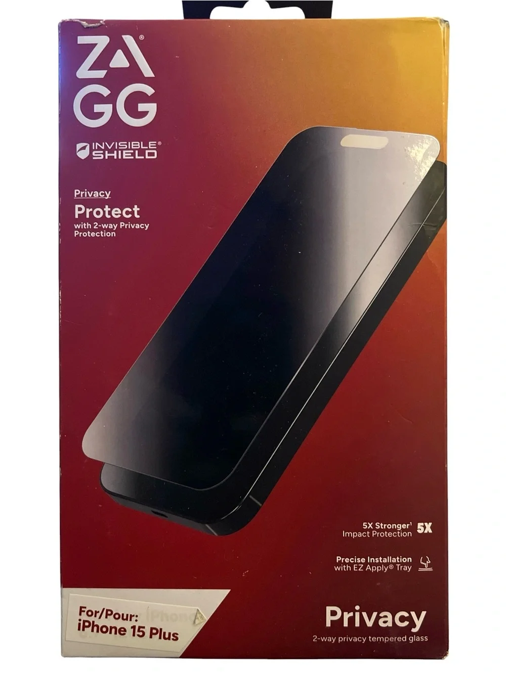 iPhone 15 Plus Screen Protectors ZAGG XTR3, Privacy, Otter Open Box 4-Bundle
